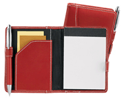 Red Faux Leather Jr. Notebook Pad Holder